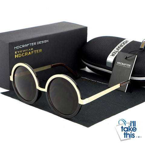 Image of Gothic Steampunk Mens Sunglasses Coating Mirrored Sunglasses Round Circle Sun glasses Retro Vintage - I'LL TAKE THIS