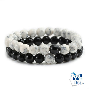 Distance Chakra Bracelet for Couple bracelets Missing piece bracelet Yin yang 2Pcs/Set