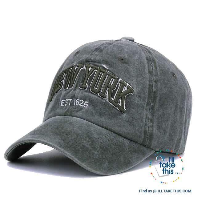 New York embroidery Sand washed 100% cotton baseball caps, Unisex design Caps - 6 Colors - I'LL TAKE THIS
