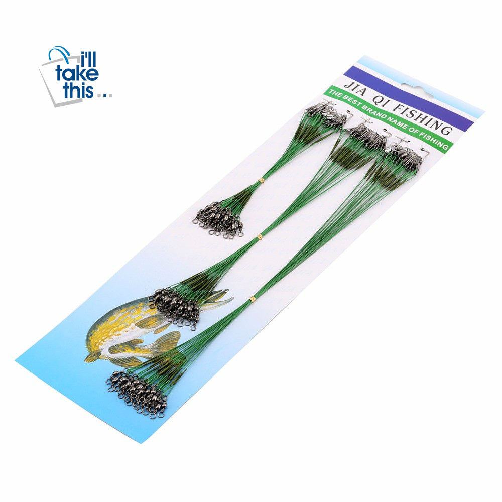 Fishing Line Lure Trace Wire 72 pcs/Lot with Leader Swivel Hanging Board Fishing Tackle Spinner Shark Spinning Accessories - I'LL TAKE THIS
