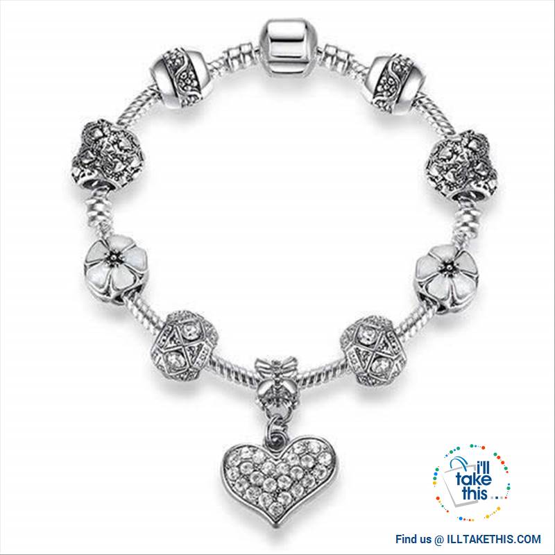 Tibetan Silver Plated Love Heart, Flowers or Mixed Charm Bracelets - I'LL TAKE THIS