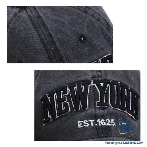 Image of New York embroidery Sand washed 100% cotton baseball caps, Unisex design Caps - 6 Colors - I'LL TAKE THIS
