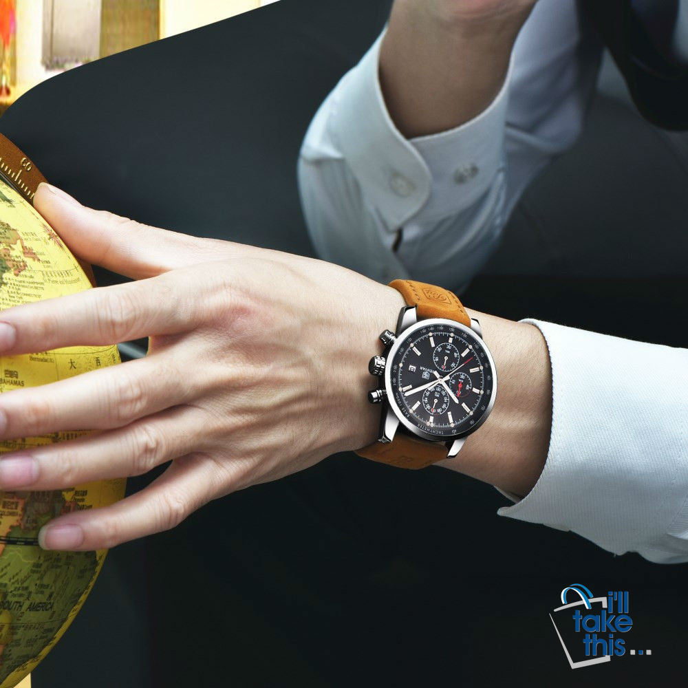 Mens Watches Luxury Sport Wristwatch Chronograph Quartz movement Watch ⌚ - I'LL TAKE THIS