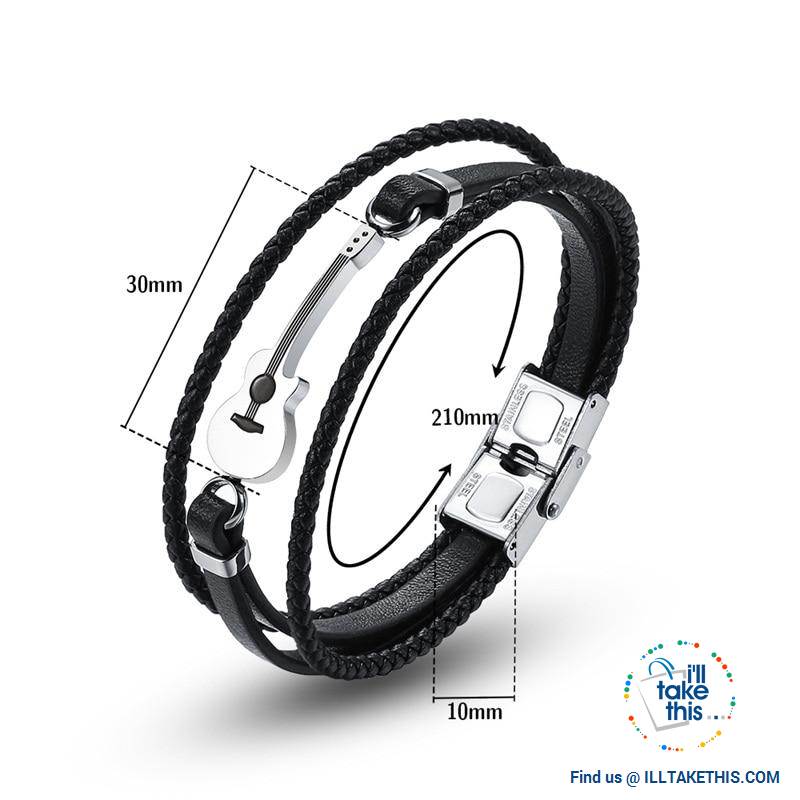Stainless Steel Guitar or Treble Clef Bracelets/Rope Bangle - Suits all! - I'LL TAKE THIS
