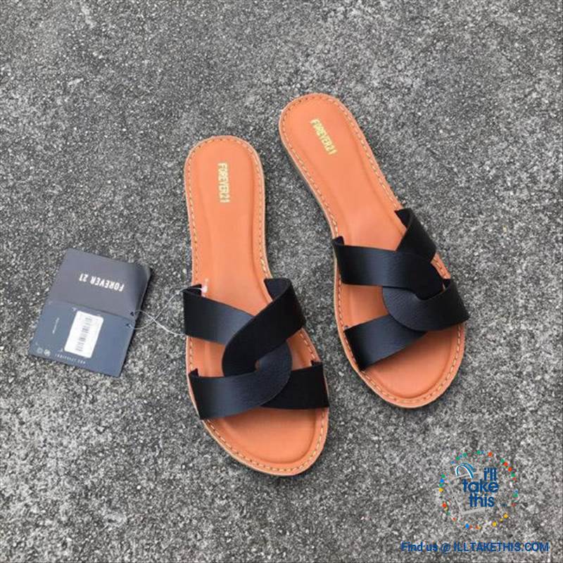 Cross Weave Women's Fashion Sandals, 8 Colors Option, ideal Flat healed Flip flops - I'LL TAKE THIS