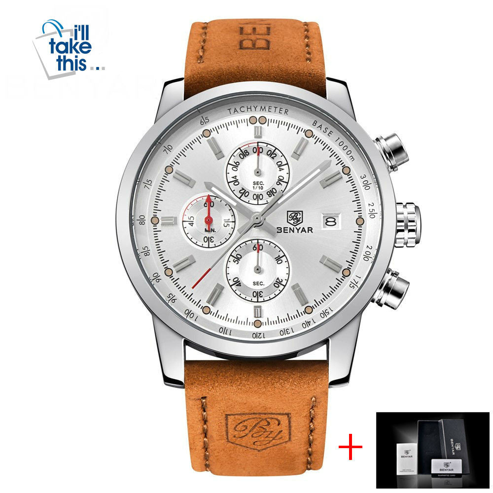 Mens Watches Luxury Sport Wristwatch Chronograph Quartz movement Watch ⌚ - I'LL TAKE THIS