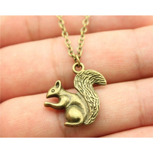 Vintage Squirrel in antique bronze or antique silver. Double sided Squirrel pendant + Free Necklace - I'LL TAKE THIS