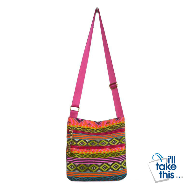 Bohemian Beach Bag Multilayer Pocket Women Natural Crossbody Bag or Shoulder Bag - I'LL TAKE THIS