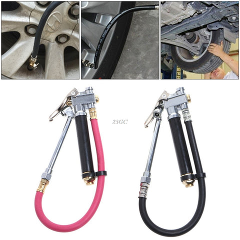 Image of Air Tire Pressure Filler Dual Chuck Inflator Car Gauge 12" Compressor Hose - I'LL TAKE THIS