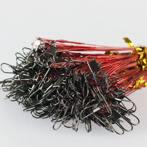 Image of 50PCS Steel Wire Leader Rope Fishing Line Lure Leader Swivel Interlock Snap Anti-bite Line fishing hooks 16/18/22/25/28cm - I'LL TAKE THIS