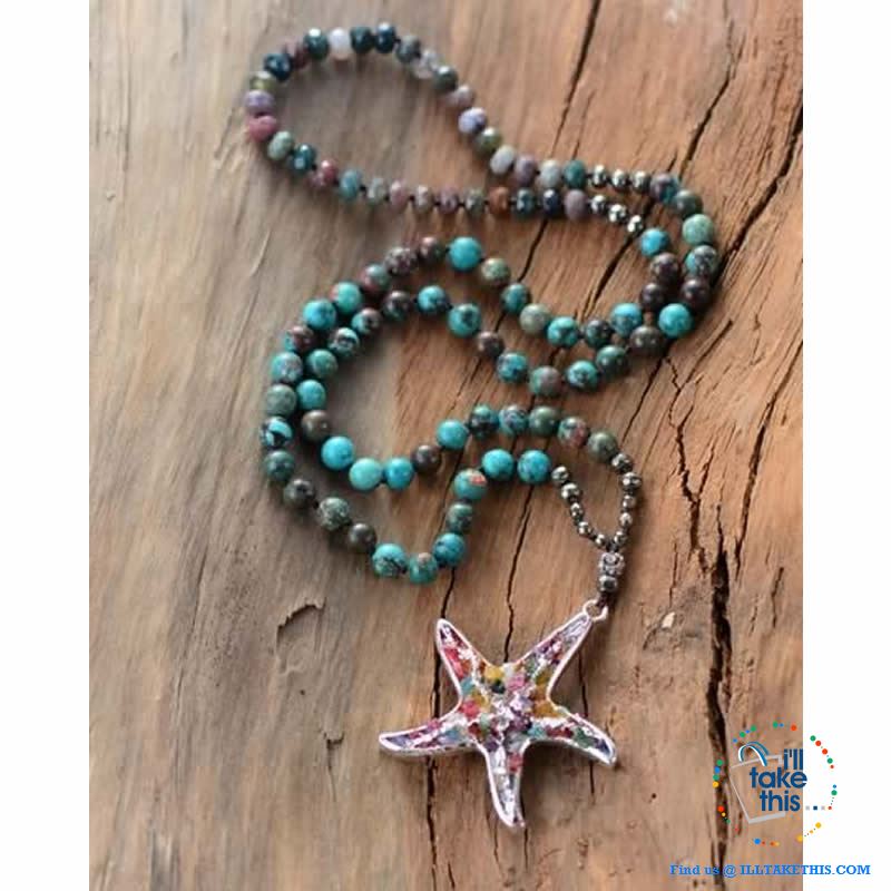 Bohemian-inspired Starfish Necklaces - Multicolored Beaded Pendant Necklaces - I'LL TAKE THIS