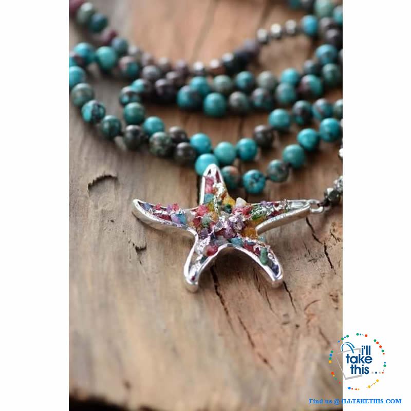 Bohemian-inspired Starfish Necklaces - Multicolored Beaded Pendant Necklaces - I'LL TAKE THIS