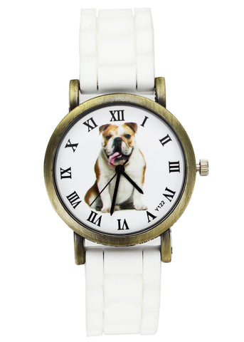 Image of British Bulldog Women Watches casual Silicone Band Unisex Quartz Wrist Watch in black or white - I'LL TAKE THIS