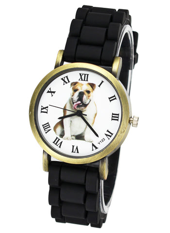 Image of British Bulldog Women Watches casual Silicone Band Unisex Quartz Wrist Watch in black or white - I'LL TAKE THIS