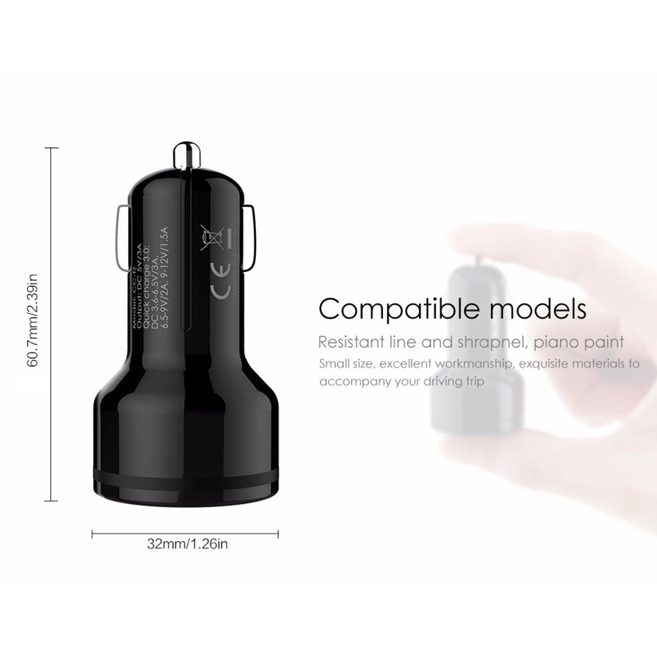 In-Car Charger Quick Charge 3.0 Dual QC 3.0 USB Car Phone Charger Suite most iPhone, iPad, Android - I'LL TAKE THIS