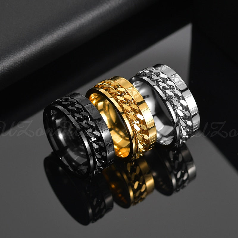 Men's rotation Rings 100% Stainless Steel ideal gift for any occasion