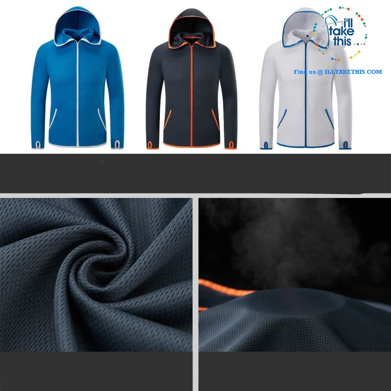 Waterproof Hooded Jacket, Water, Splash & Sun resistant Men's/Women's Jackets in 3 Colors options - I'LL TAKE THIS