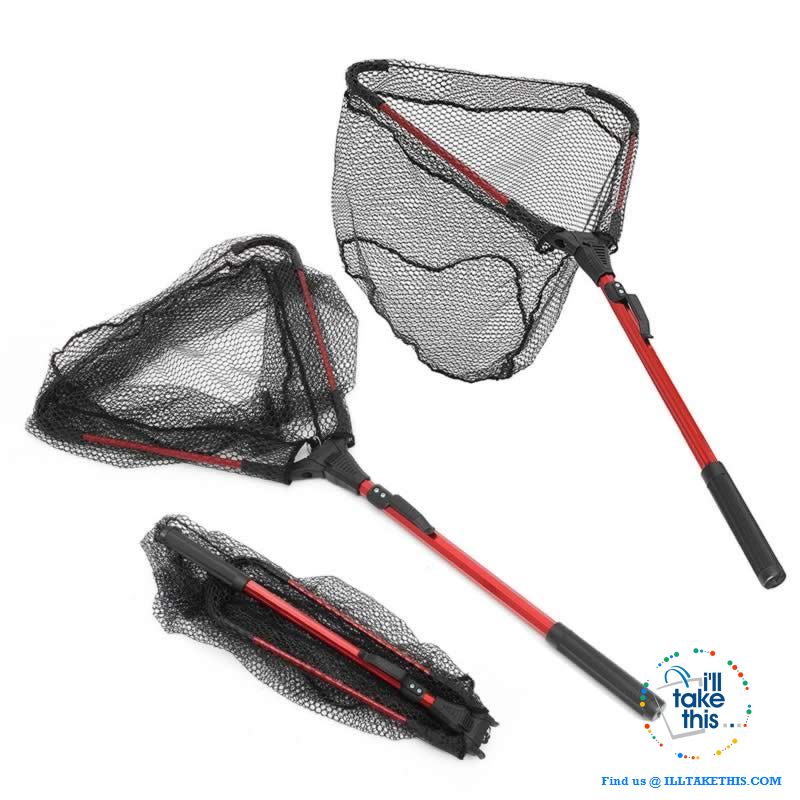 Ultra-light Portable Aluminum Triangular Fishing Net with retractable handle - I'LL TAKE THIS