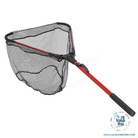 Image of Ultra-light Portable Aluminum Triangular Fishing Net with retractable handle - I'LL TAKE THIS