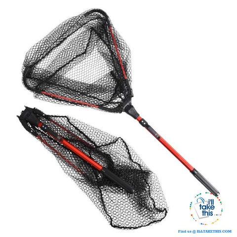 Image of Ultra-light Portable Aluminum Triangular Fishing Net with retractable handle - I'LL TAKE THIS