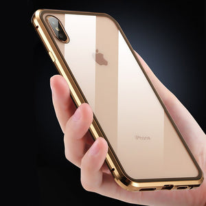 Magnetic Double sided Tempered glass protective case, suits - iPhone X/XS/XS MAX/XR 7 8 plus
