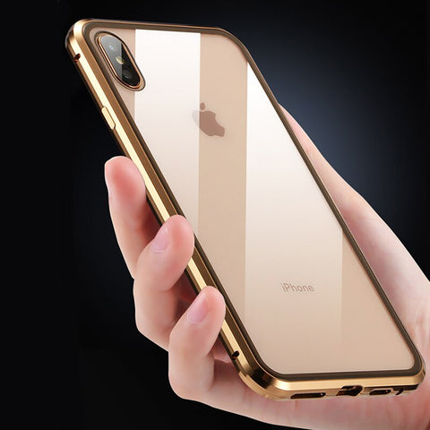 Image of Magnetic Double sided Tempered glass protective case, suits - iPhone X/XS/XS MAX/XR 7 8 plus