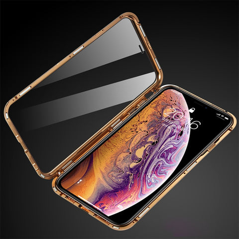 Image of Magnetic Double sided Tempered glass protective case, suits - iPhone X/XS/XS MAX/XR 7 8 plus