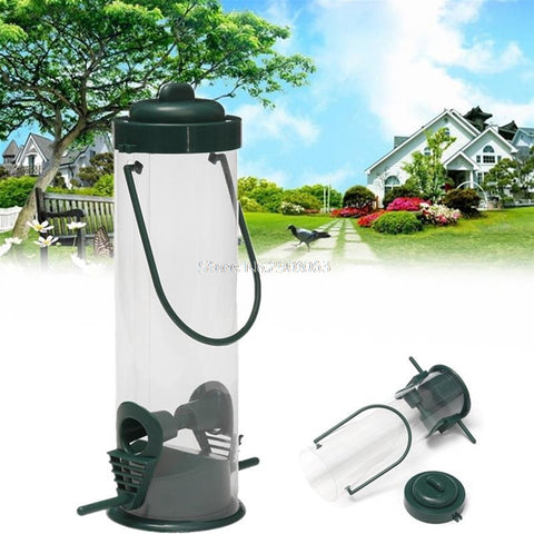 Image of Green Hanging Wild Bird Feeder Seed Container, IDEAL Outdoor Feeding activity for Kids viewing - I'LL TAKE THIS