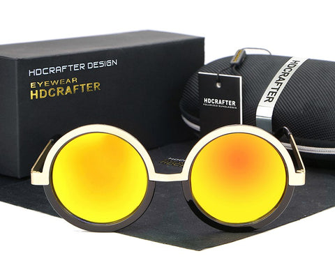 Image of Gothic Steampunk Mens Sunglasses Coating Mirrored Sunglasses Round Circle Sun glasses Retro Vintage - I'LL TAKE THIS