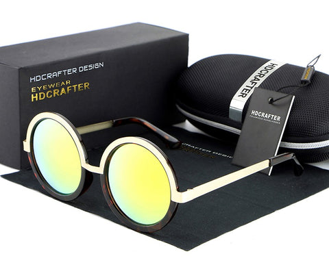 Image of Gothic Steampunk Mens Sunglasses Coating Mirrored Sunglasses Round Circle Sun glasses Retro Vintage - I'LL TAKE THIS