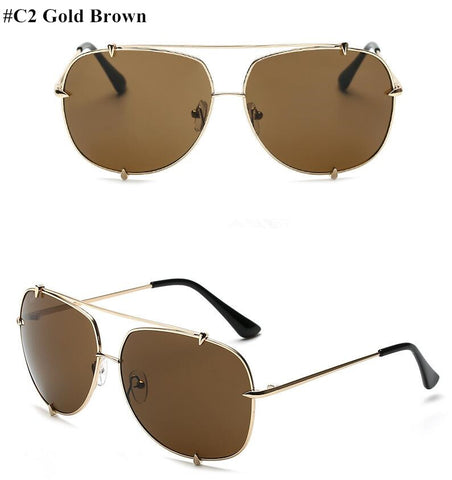 Image of Oversized Pilot Sunglasses UV400 Unisex Fashion,  Retro Designer Big Frame Sun Glasses - 6 Colors - I'LL TAKE THIS