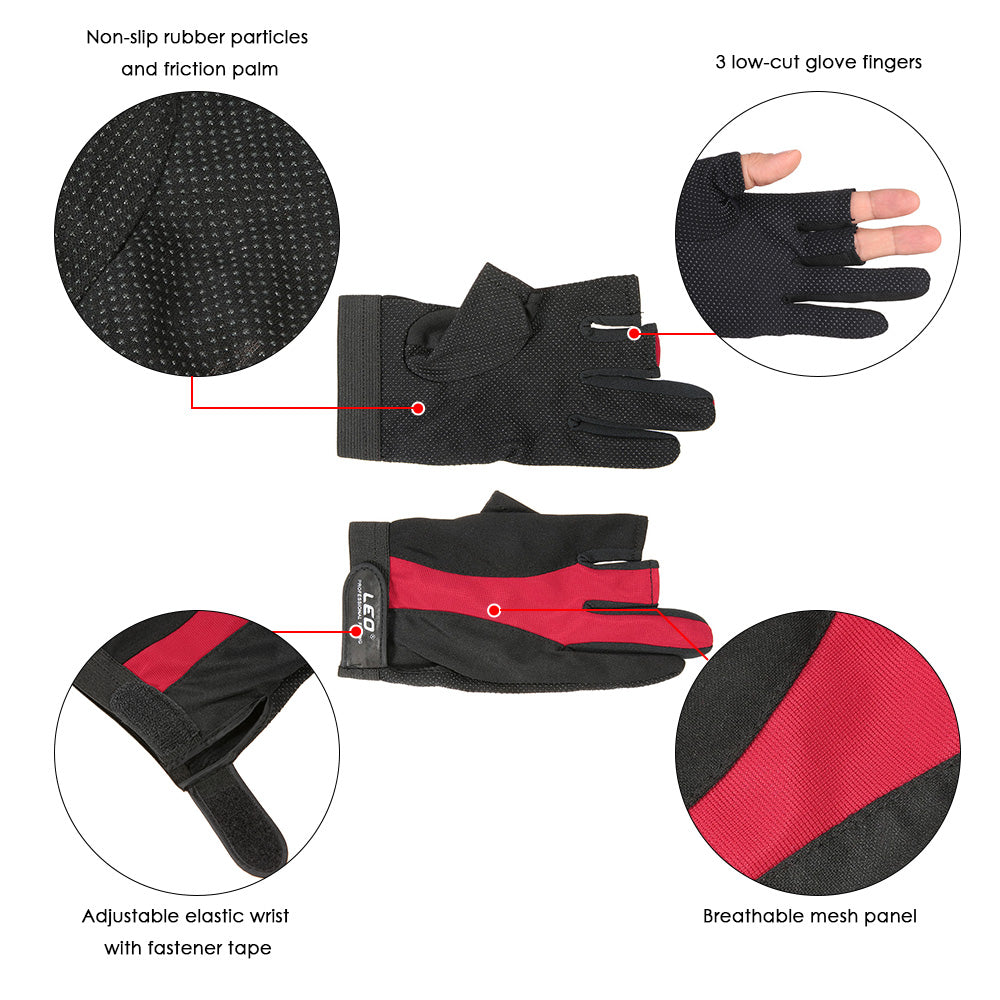 1 Pair 3 Fingerless Gloves Anti-slip Breathable Lightweight Fishing Gloves Outdoor Sports Cycling Camping Running - I'LL TAKE THIS