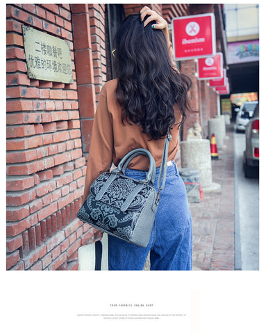 Image of Luxury Embossed Floral Design Handbag Collection in a Classic Antique Style Cross-body Bag, 4 Colors - I'LL TAKE THIS
