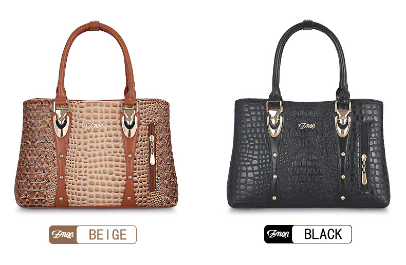 Crocodile/Alligator Design Vegan Leather Women's Handbag - FOUR Textured Colors - I'LL TAKE THIS