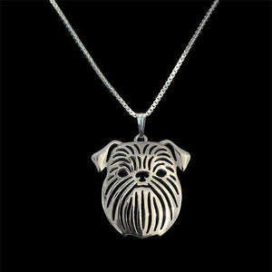 Brussels Griffon Dog Pendant in Gold, Rose Gold or Silver with FREE Link chain
