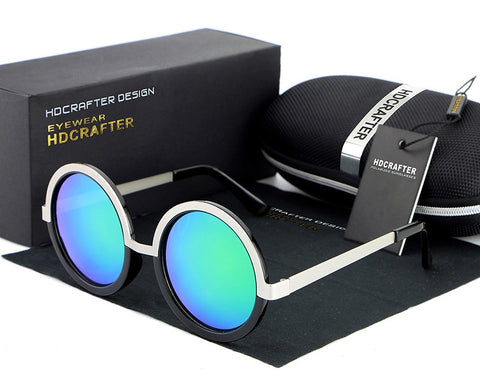 Image of Gothic Steampunk Mens Sunglasses Coating Mirrored Sunglasses Round Circle Sun glasses Retro Vintage - I'LL TAKE THIS