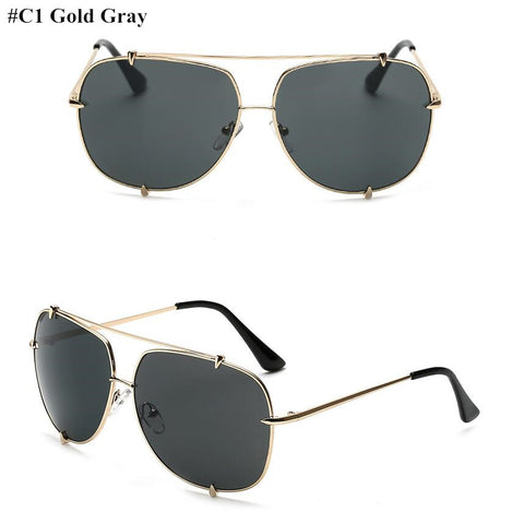 Image of Oversized Pilot Sunglasses UV400 Unisex Fashion,  Retro Designer Big Frame Sun Glasses - 6 Colors - I'LL TAKE THIS