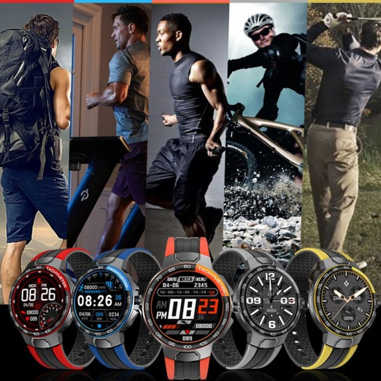 Smart Watch Men Sports Watches - Water-resistant GPS Track Heart Rate Blood Pressure Weather Smartwatch