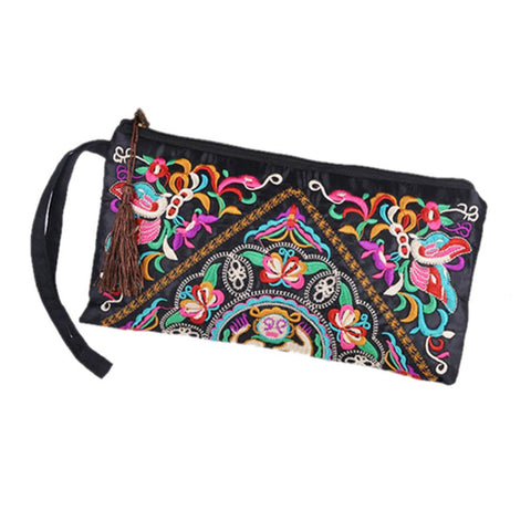 Image of Handmade Boho Chic Clutch Handbag/Purse Women Retro Boho Ethnic Embroidered Wristlet Clutch Bag - I'LL TAKE THIS