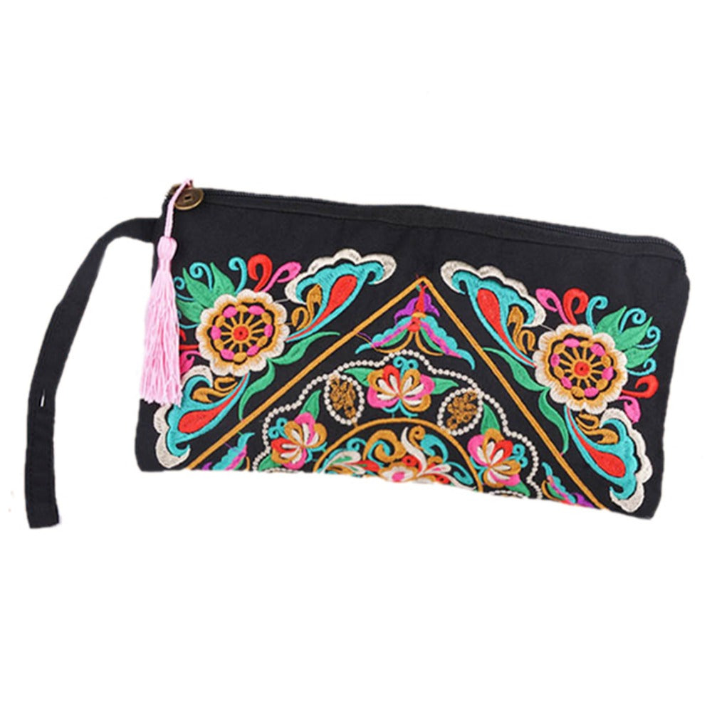 Handmade Boho Chic Clutch Handbag/Purse Women Retro Boho Ethnic Embroidered Wristlet Clutch Bag - I'LL TAKE THIS