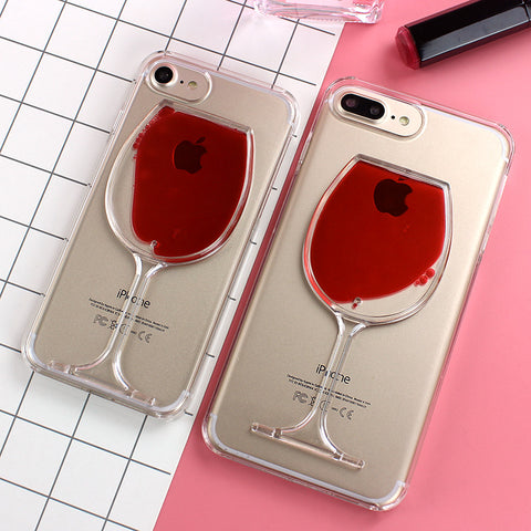 Image of Red_Wine Cup Transparent Case for iPhone X, 8/Plus,7/Plus, 6, 6s, iPhone SE Hard Clear Phone Cover - I'LL TAKE THIS