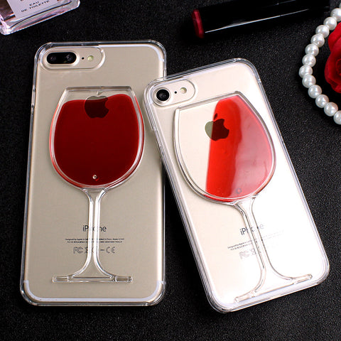 Image of Red_Wine Cup Transparent Case for iPhone X, 8/Plus,7/Plus, 6, 6s, iPhone SE Hard Clear Phone Cover - I'LL TAKE THIS