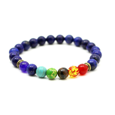 Image of 7 Chakra Bracelet Black Lava Healing Balance Beads Reiki Buddha Prayer Natural Stone Yoga Bracelets - I'LL TAKE THIS