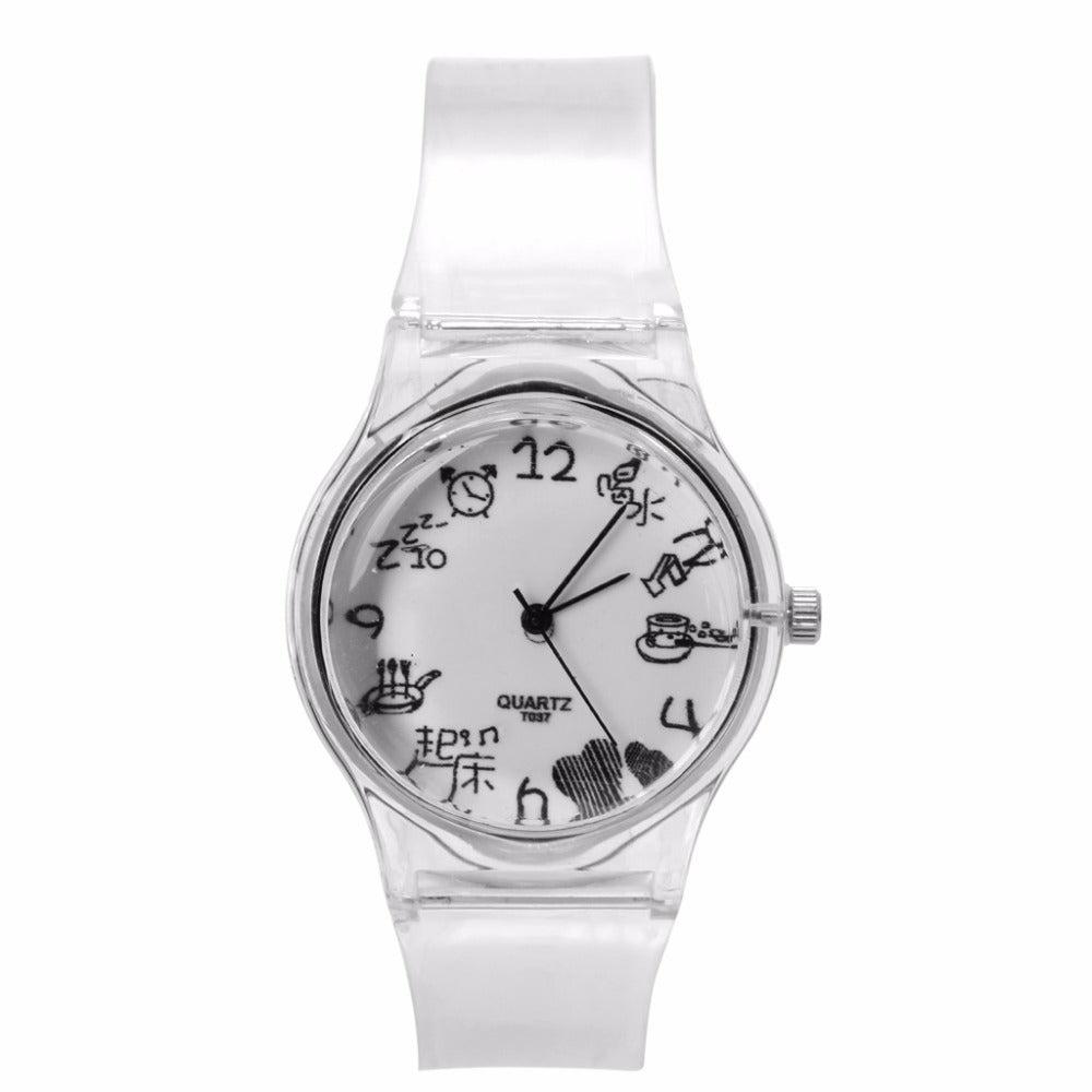 Novelty Watches Cartoon 13 Styles in a Sport Watch with Transparent Plastic Band for Boy or Girl - I'LL TAKE THIS
