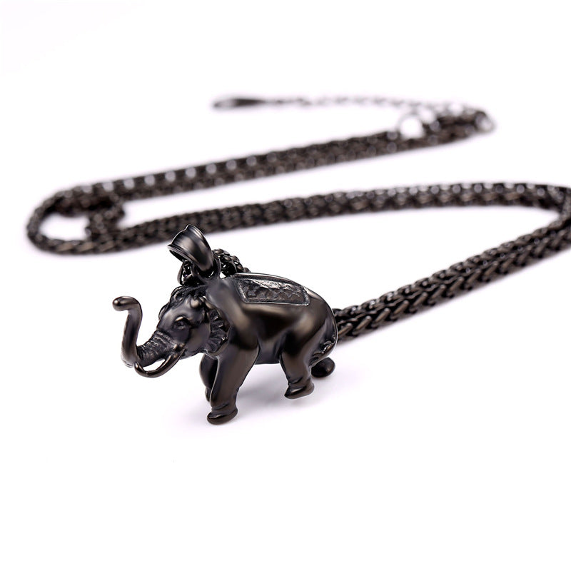 Elephant π Pendant in Gold, Black or Stainless Steel Colors - Unisex with BONUS Link Chain Free - I'LL TAKE THIS