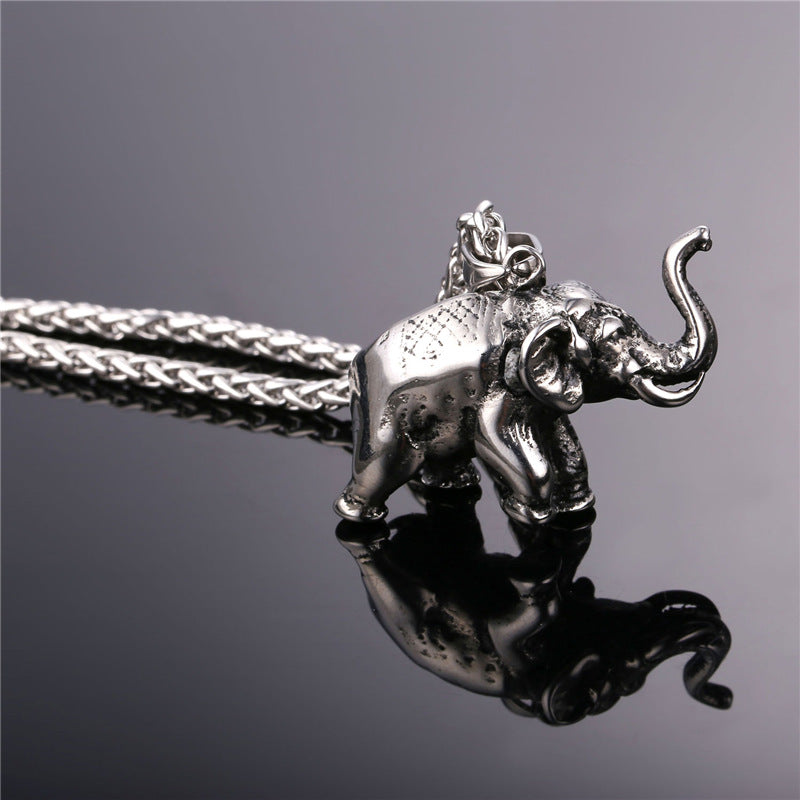 Elephant π Pendant in Gold, Black or Stainless Steel Colors - Unisex with BONUS Link Chain Free - I'LL TAKE THIS