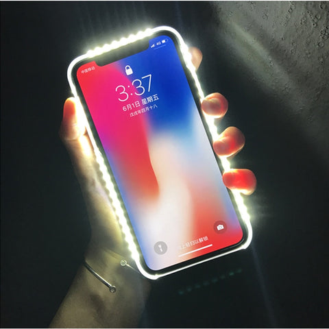 Image of iPhone Luminous Selfie Light LED Cases Suits - X XS MAX XR 8 7 Selfie Light 11 Pro Shock Proof Phone Case