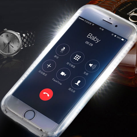 Image of iPhone Luminous Selfie Light LED Cases Suits - X XS MAX XR 8 7 Selfie Light 11 Pro Shock Proof Phone Case