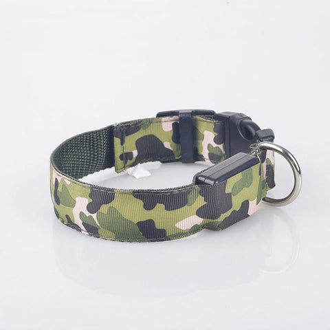 Image of LED Light-up Dog Collars Camouflage Print -  Flashing or Glow In The Dark LED Nylon Pet Collar - I'LL TAKE THIS