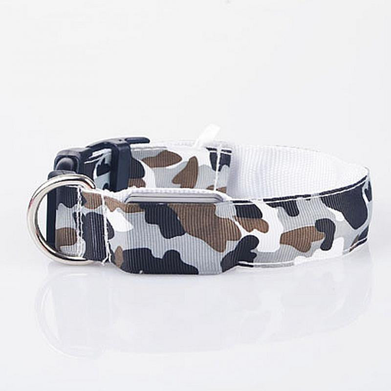 LED Light-up Dog Collars Camouflage Print -  Flashing or Glow In The Dark LED Nylon Pet Collar - I'LL TAKE THIS